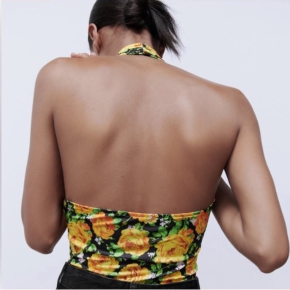 ZARA Women’s CrossNeck Floral Print BODYSUIT Size Small - Picture 5 of 5